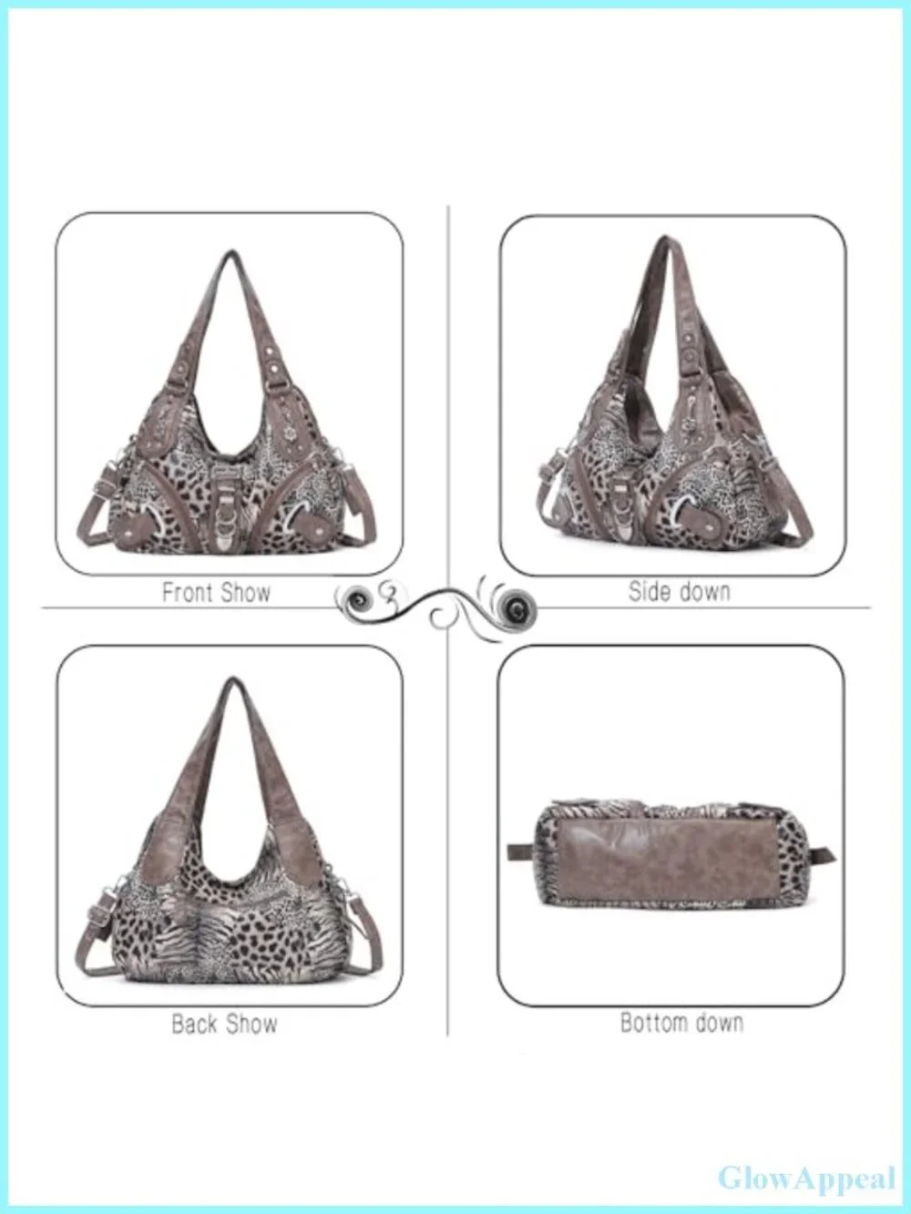 Washed PU Leather Hobo Bag Convertible Shoulder Bag Large Vegan Handbag